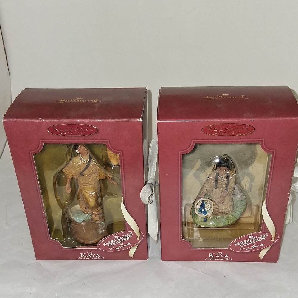 Hallmark KAYA Native American Figurine Ornaments - Lot Of 2